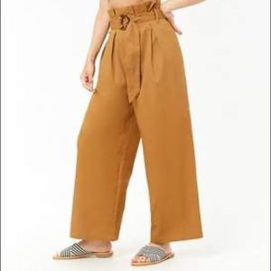 NWT F21 Camel Paperbag Wide Leg Pants